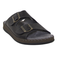 Men's slippers made of genuine leather in black color 8841-22-01NERO