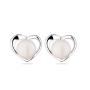 Silver Earrings with natural white pearls SE0364W Swan