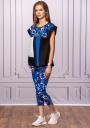 Women's tunic and trouser set in blue melange Avangrd