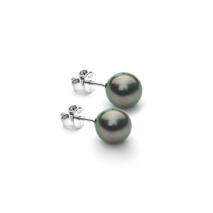 Silver Earrings with natural pearls from Tahiti TA08 Swan