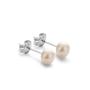 Silver earrings with freshwater white pearls 6-7 mm E6065W Swan