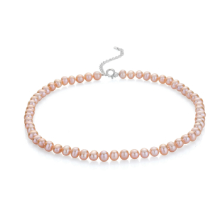 Fresh water pink pearls necklace 8-8,5mm R04388NR Swan