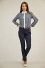 Women's straight trousers in dark blue color 62112-402