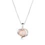 Silver heart pendant necklace with natural pink pearl and zirons SP0019P Swan