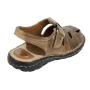 Men's light brown leather sandals with anatomic heels