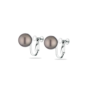 Silver Earrings with natural pearls from Tahiti TA09B Swan