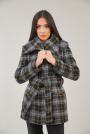 Women's woolen tweed coat with belt 12110-000