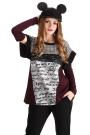 Bluza cu maneci scurti cu mansete de culoare bordeaux si gri  Avangard