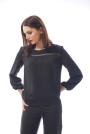 Women's elegant black blouse with lace 82019-900-910