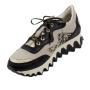 Women's sneakers on a high platform beige color with leopard skin accent 1459-4