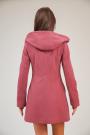 Rose ash woolen coat with hood for women 12106-807