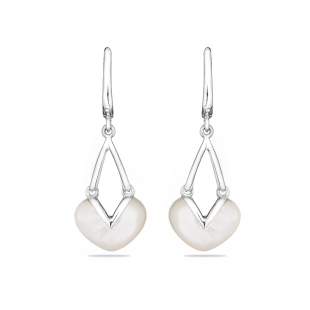 Silver Earrings with white mother of pearl GL1681E Swan