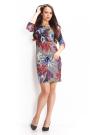 Dress with floral print and golden lame plus size