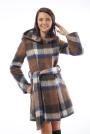 Sporty and elegant coat with hood and belt 12011-T29