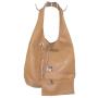 Women's bag made of genuine leather with an additional purse and taupe color 1262CUBA