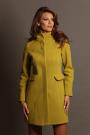 Women's fitted coat with a high collar, ocher color 12308-505R