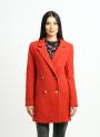 Women's wool coat in coral color 12306-302