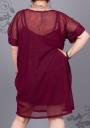 Maxi dress burgundy color with lining ILINA Fashion