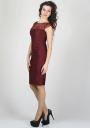 Rochie în nuanţă bordo cu dantelă fină 22554 RUMENA