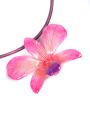 Necklace with natural orchid and silk chain mоdel 7 Dannyra Jewels