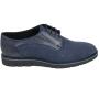 Men's blue casual leather shoes with perforation