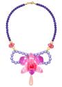 Purple Beauty Necklace With Real Orchid, Amethyst, Glass Beads And Majorca Pearls Dannyra Jewels