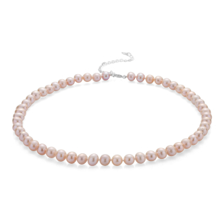 Fresh water pink pearls necklace 7.5-8mm R04378NR Swan