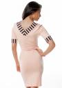 Pink Straight Dress with V Shaped Neck City Safari