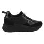 Ladies' black sneakers with imitation crocodile skin TUSHE01BLCROCO