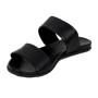 Women's black leather flip-flops 19237