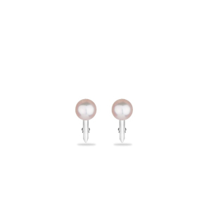 Silver Earrings with white natural pearls GA7075 Swan