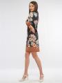 Women's floral dress in black color 8169