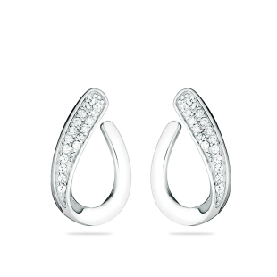 Silver Earrings with zircons JT7806E Swan