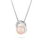 Silver heart pendant necklace with natural pink pearl SP0029P Swan