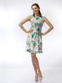 Women's dress with floral print 6192-110