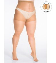 Plus size beige tights with additional band 40 DEN