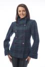 Short women's coat in green checkered Radeks