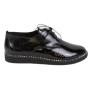 Women black shoes from black natural lacquer 970-Lak