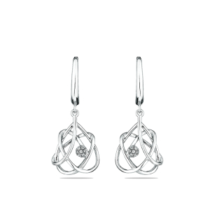 Silver Earrings with zircons JT8288E Swan