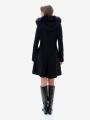 Black coat with buttons and hood 11814-3