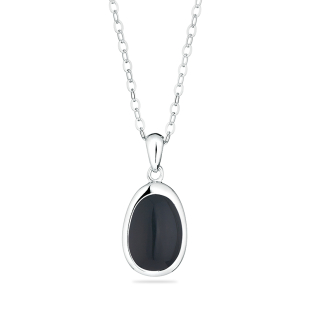 Silver necklace with black onix GL1347N Swan