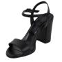 Black leather high heels sandals 20273