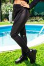 Women's elastic breeches trousers with leather inserts Avangard