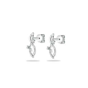 Silver Earrings with zircons JT7727E Swan