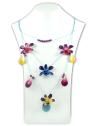 Necklace with Orchids, Quards Hawaii blue beauty  Dannyra Jewels