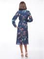 Women's dark blue floral dress with free silhouette 72009-419