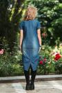 Long denim dress with an elaborate neckline Avangard