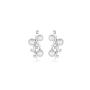 Silver earrings with natural pearl and zirconium RT259EW Swan