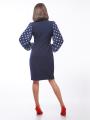 Women's dark blue dress with white dots 72010-402-432