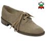 Women's taupe suede leather shoes with ties